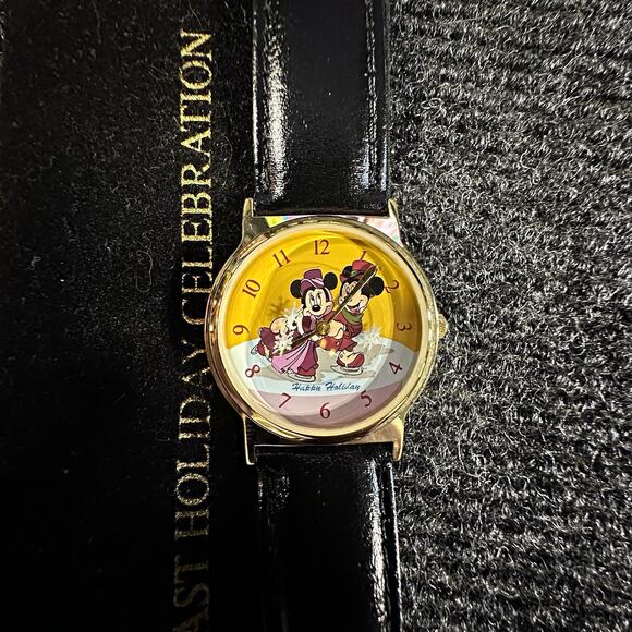 Disney Accessories - Vtg 1998 Disney Cast Member Holiday Celebration Watch Mickey Minnie Box Works